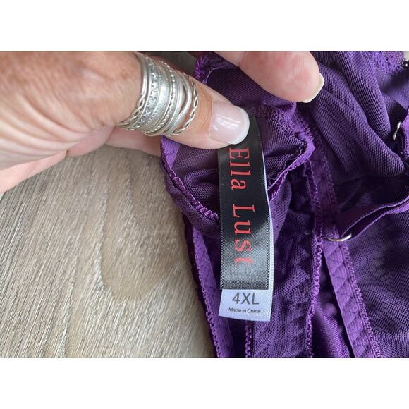 Women Ella Lust Plus Size 4XL Lingerie Set with Bra And Panties Sexy Purple NWOT - Picture 6 of 7